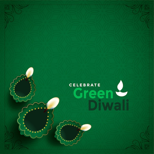 Vecteur gratuit diwali vert élégant belle illustration