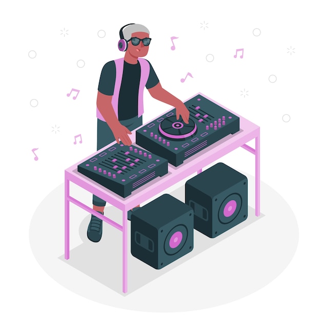 Vecteur gratuit dj garçon concept illustration