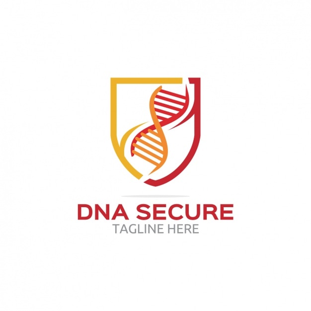 Vecteur gratuit dna logo sécurisé