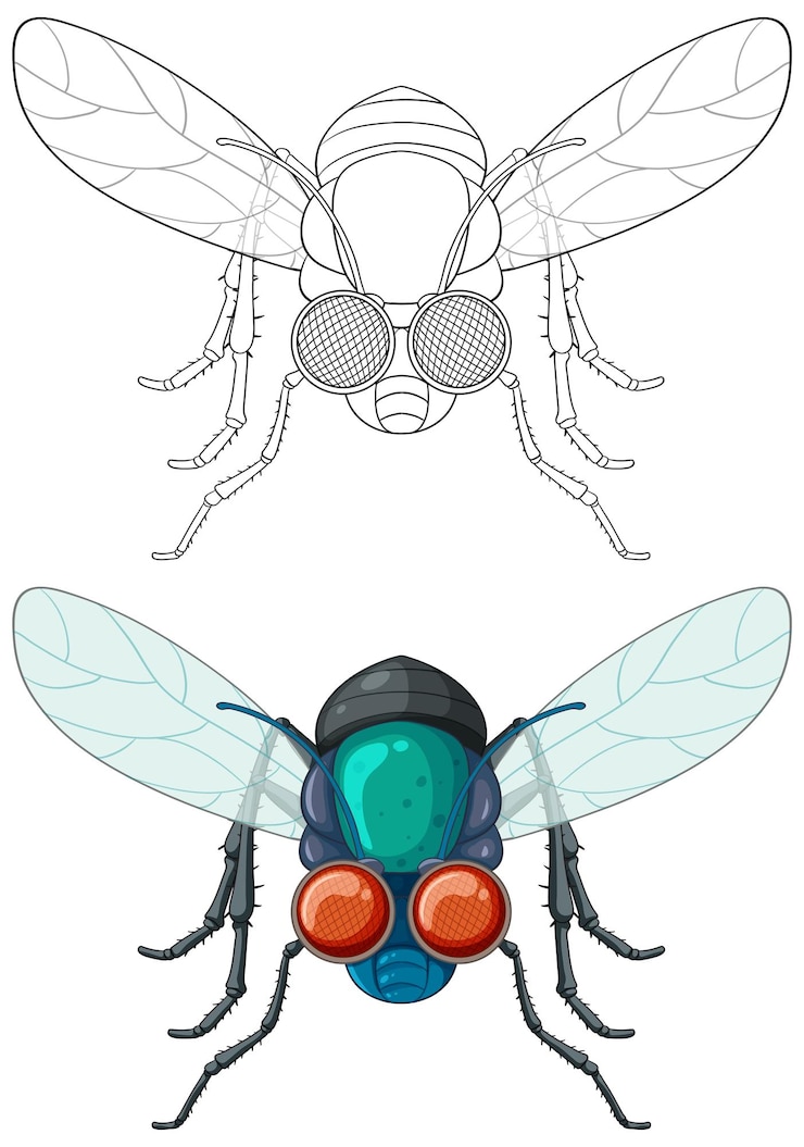 Vecteur gratuit un doigt de personnage de dessin animé de happy fly