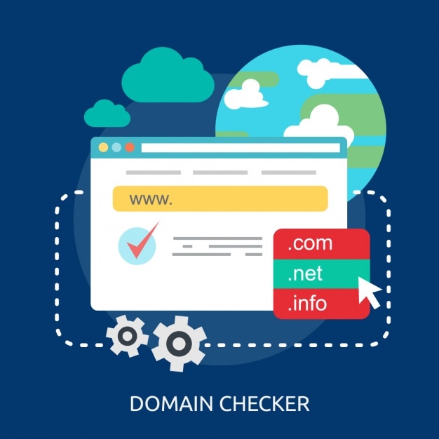 Vecteur gratuit domaine internet checker fond