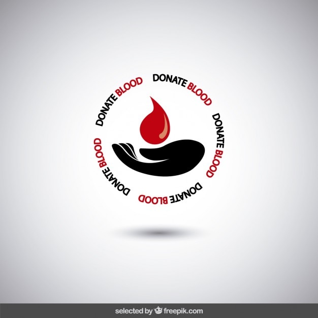 Vecteur gratuit donnez du sang isolé logo