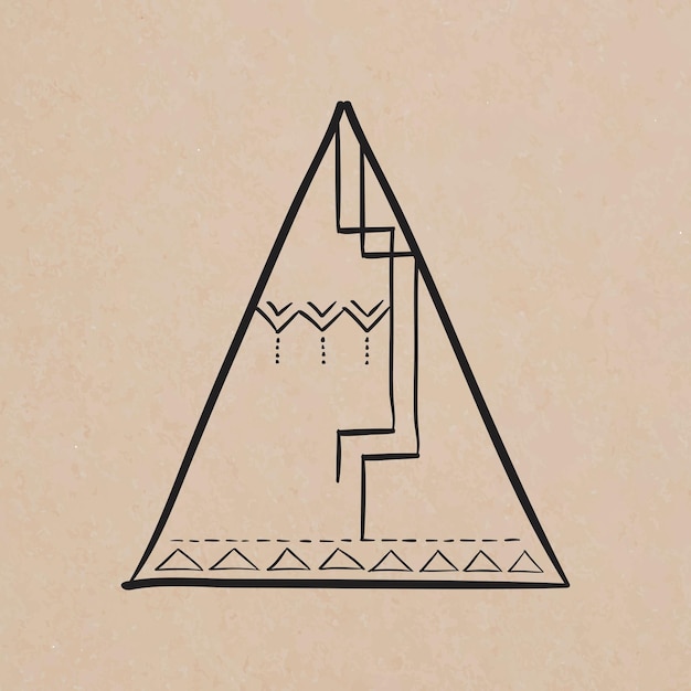 Vecteur gratuit doodle bohème tipi symbole illustration vectorielle