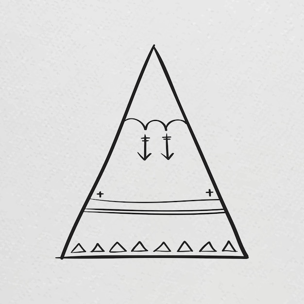 Vecteur gratuit doodle bohème tipi symbole illustration vectorielle