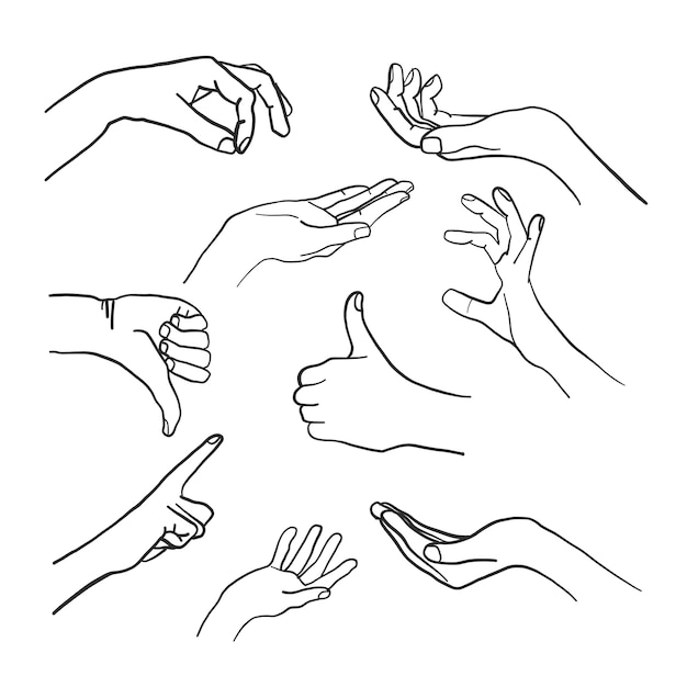 Doodle hands vector