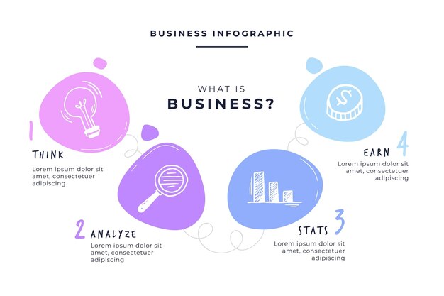 Doodle infographie entreprise colorée