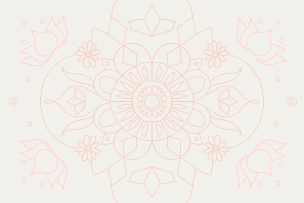 Vecteur gratuit doodle mandala indien pastel diwali