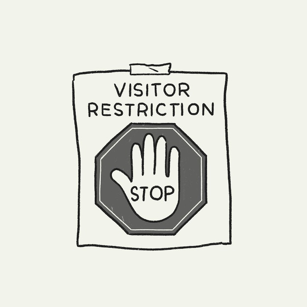 Vecteur gratuit doodle de signe de restriction de visiteur, nouvelle illustration normale de vecteur