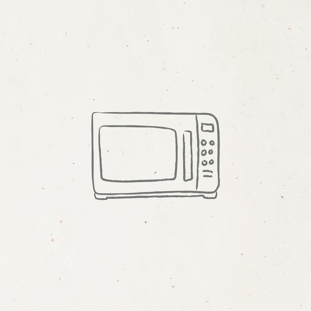 Vecteur gratuit doodle vecteur de micro-ondes de cuisine