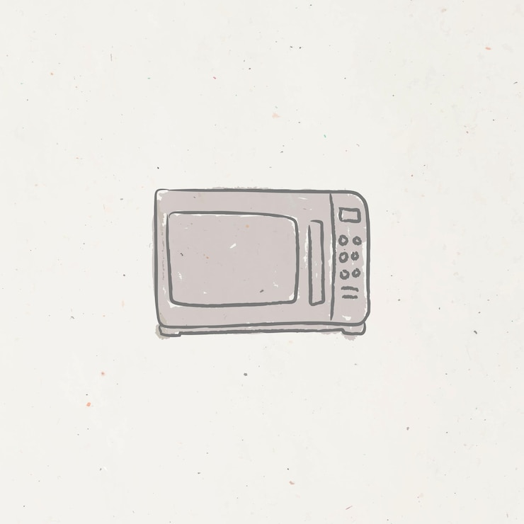 Vecteur gratuit doodle vecteur de micro-ondes de cuisine