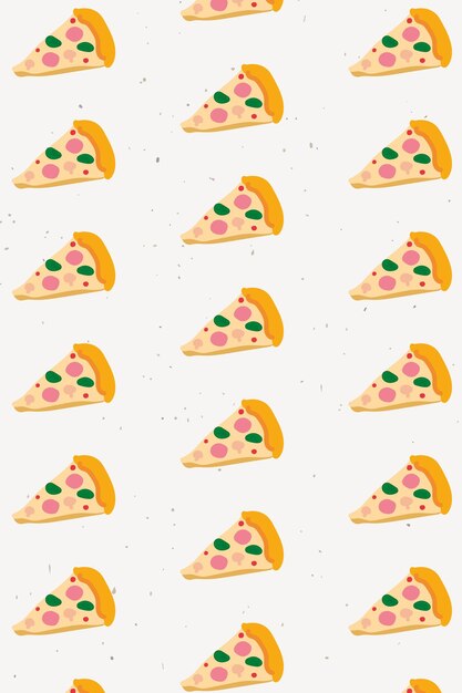 Vecteur gratuit doodle vecteur de modèle sans couture de pizza
