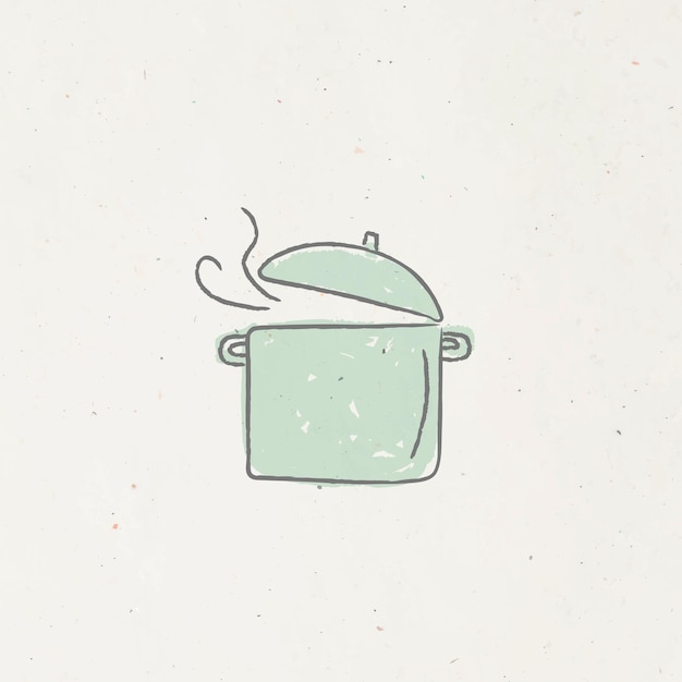 Vecteur gratuit doodle vecteur de ressources de conception de pot de cuisson