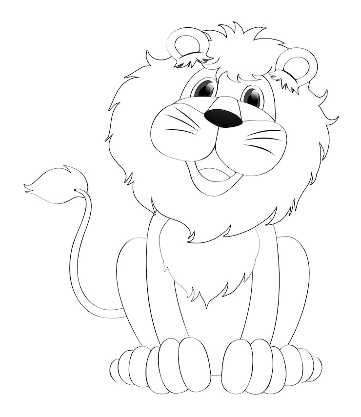Vecteur gratuit doodles dessin animal pour lion