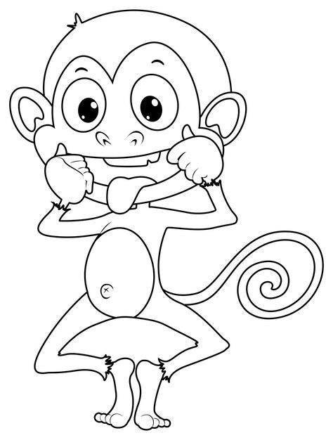 Doodles dessinant un animal pour un singe mignon