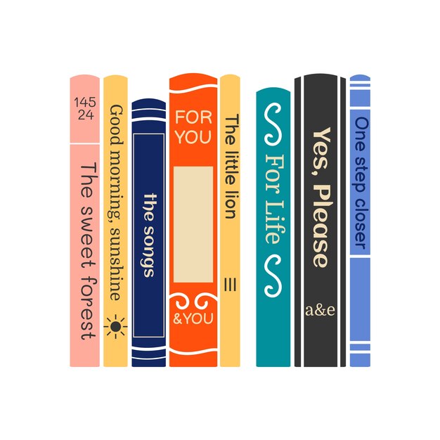 Dos de livre plat dessiné à la main