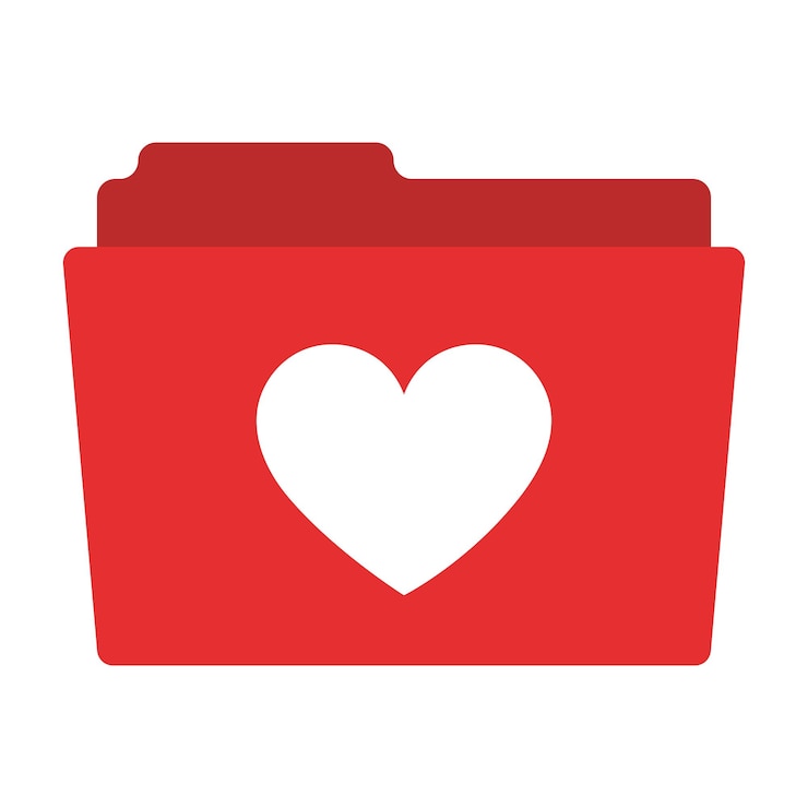 Vecteur gratuit le dossier du cœur de l'amour