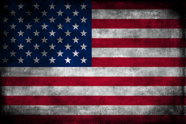 Vecteur gratuit drapeau américain grunge design plat