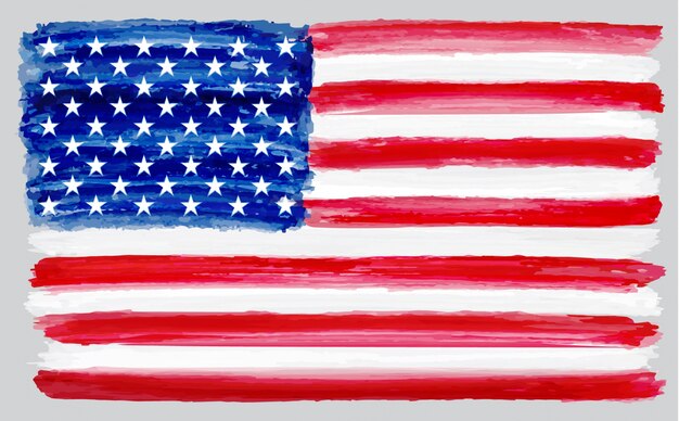 drapeau aquarelle usa