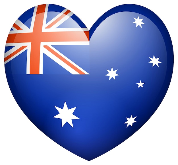 Drapeau Sur L'australie En Forme De Coeur