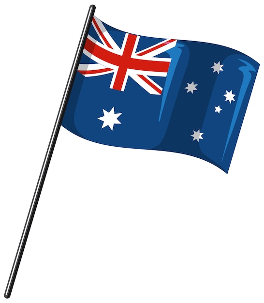 Drapeau australien avec poteau