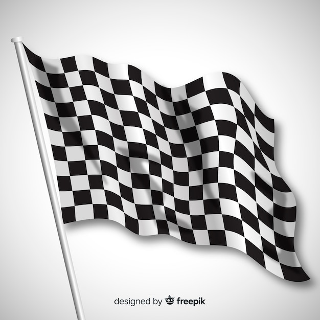 Vecteur gratuit drapeau à damier classique avec un design réaliste