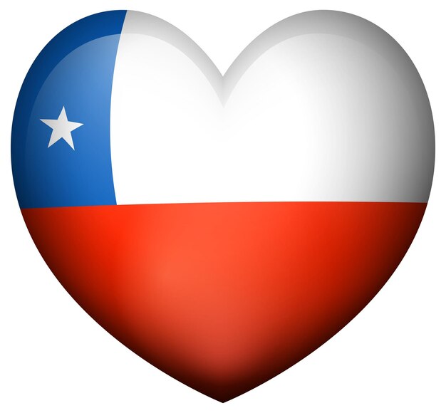 Drapeau du Chili en forme de coeur