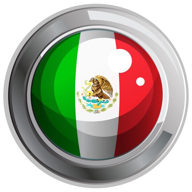 Drapeau du Mexique sur badge rond