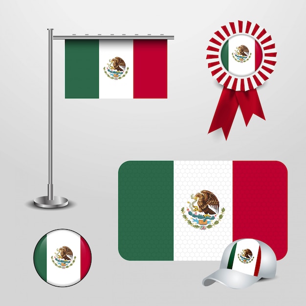Vecteur gratuit drapeau du mexique avec le vecteur de design créatif