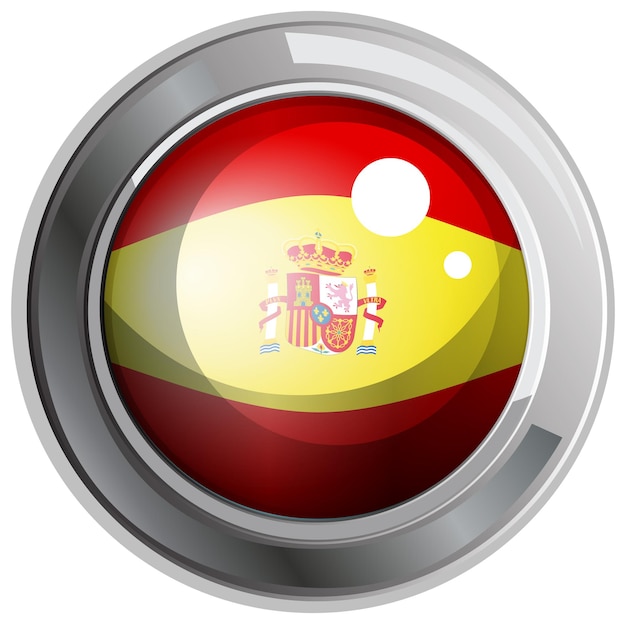 Drapeau de l'Espagne en icône ronde