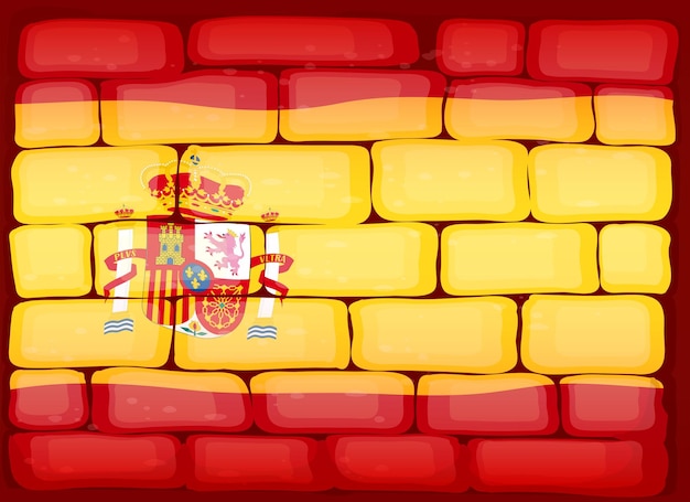 Drapeau de l'Espagne peint sur le mur