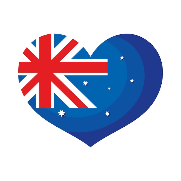 Drapeau De La Fête De L'australie En Coeur