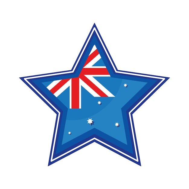 Vecteur gratuit drapeau de la fête de l'australie en étoile