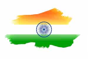Vecteur gratuit drapeau indien à l'aquarelle