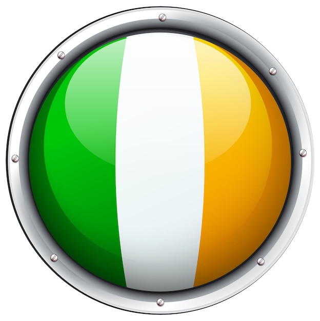 Drapeau de l'Irlande sur badge rond