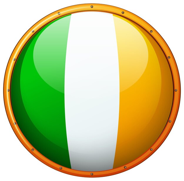 Drapeau de l'Irlande sur le bouton rond