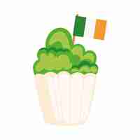Vecteur gratuit le drapeau de l'irlande dans l'icône du gâteau