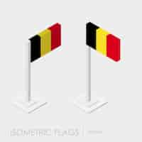 Vecteur gratuit drapeau isométrique belgique