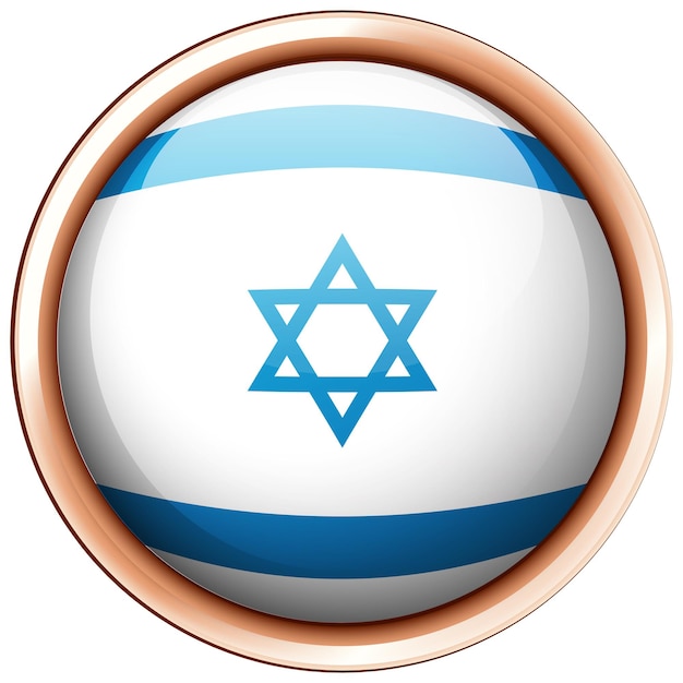 Vecteur gratuit drapeau d'israël sur badge rond