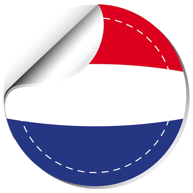 Vecteur gratuit drapeau néerlandais sur autocollant rond