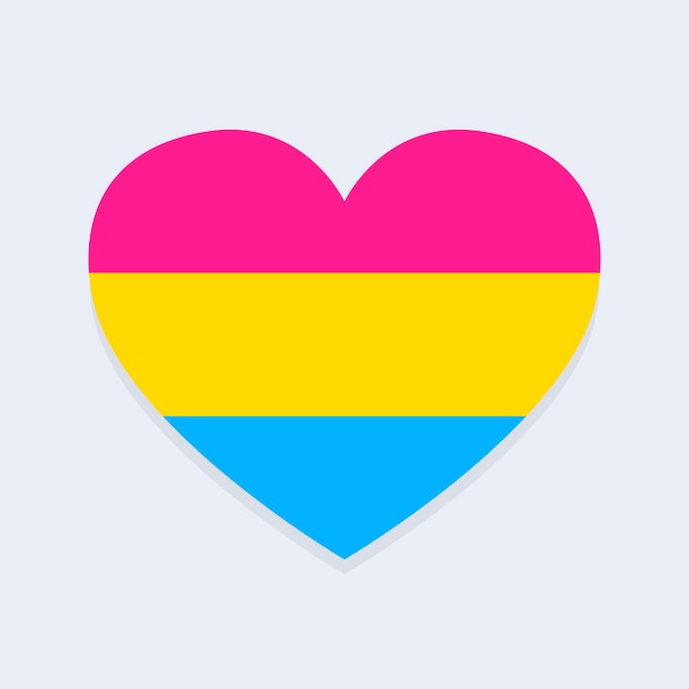 Drapeau pansexuel en forme de coeur