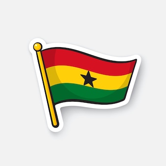 Drapeau des pays du ghana en afrique symbole de localisation pour les voyageurs illustration vectorielle