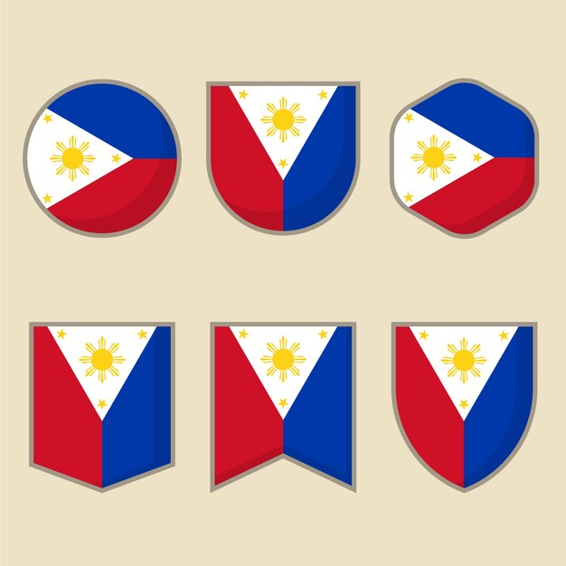 Drapeau philippin design plat