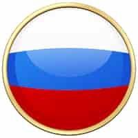 Vecteur gratuit drapeau de la russie sur badge rond