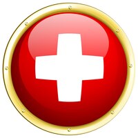 Drapeau suisse sur badge rond