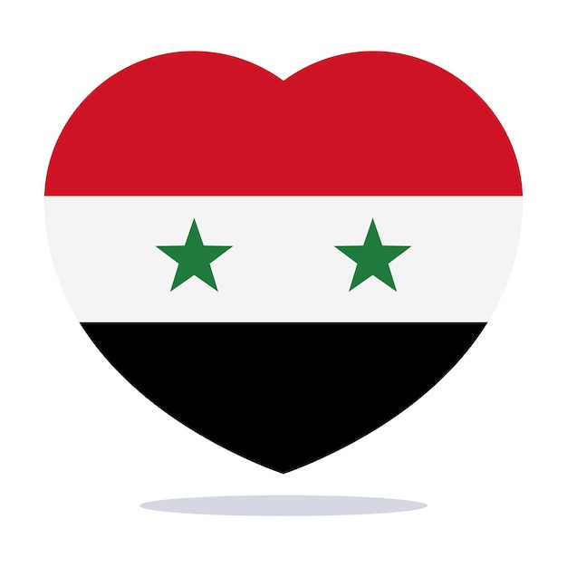 Vecteur gratuit drapeau de la syrie en forme de coeur