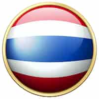 Vecteur gratuit drapeau de la thaïlande sur badge rond