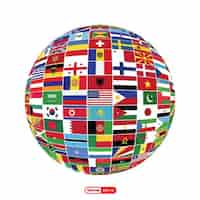 Vecteur gratuit drapeaux globe