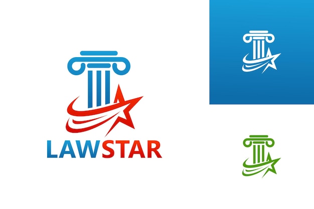 Droit star logo template design vecteur, emblème, design concept, symbole créatif, icône