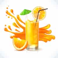 Vecteur gratuit du jus d'orange