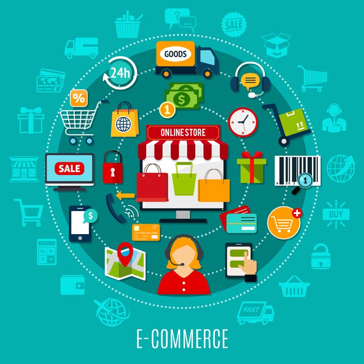 Vecteur gratuit e-commerce flat concept